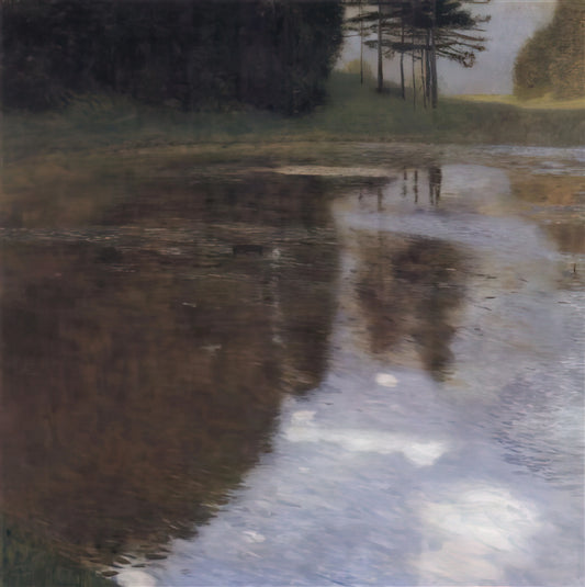 Death and Life by Gustav Klimt: A Masterpiece Print Exploring Mortality and Vitality - QUIET POND IN THE PARK OF APPEAL by Gustav Klimt