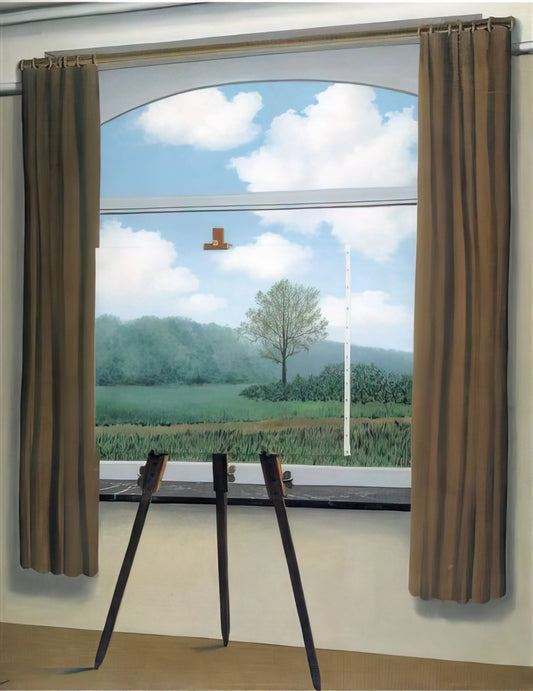 Delvaux and René Magritte: A Surrealist Dialogue Between Belgian Masters - THE HUMAN CONDITION 1933 by Rene Magritte