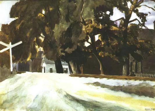 Edward Hopper Framed: A Collector's Guide to Preserving American Realism - Railroad Crossing by Edward Hopper