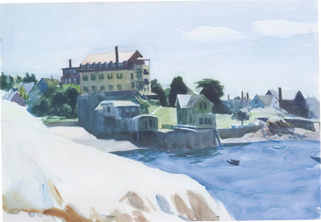 Edward Hopper and James Dean: Icons of American Solitude and Cinematic Stillness - Small Town on Cove by Edward Hopper