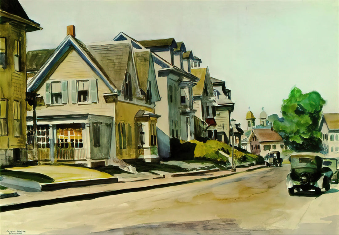 Edward Hopper's Cape Cod Evening: A Masterpiece of American Solitude - Sun on Prospect Street Gloucester, Massachusetts by Edward Hopper