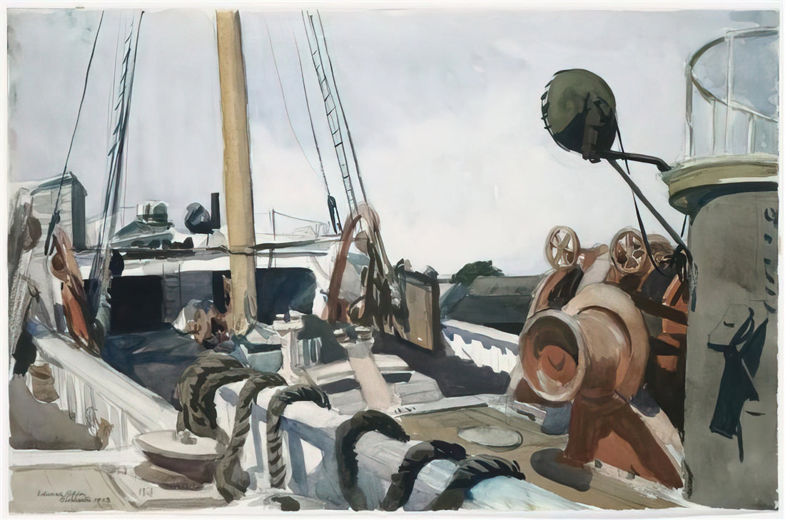 Edward Hopper's Early Sunday Morning Print: An Icon of American Solitude - Deck of a Beam Trawler, Gloucester by Edward Hopper