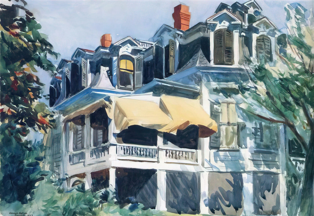 Edward Hopper's Famous Paintings: A Curator's Guide to American Solitude - The Mansard Roof by Edward Hopper