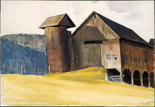Edward Hopper's Two Puritans: A Study in Solitude and American Modernism - Barn and Silo, Vermont by Edward Hopper