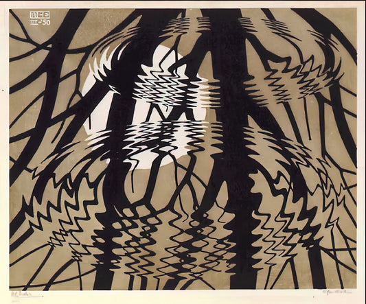 Escher and Harry Potter: The Mathematical Magic Behind the Wizarding World's Architecture - RIPPLED SURFACE COLOUR by MC Escher