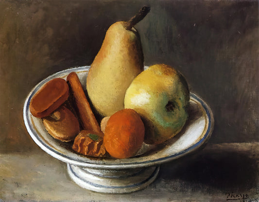 Etsy Picasso: Navigating the Marketplace for Authentic Picasso Art Prints - Fruit Bowl with Fruit - 1918 by Pablo Picasso