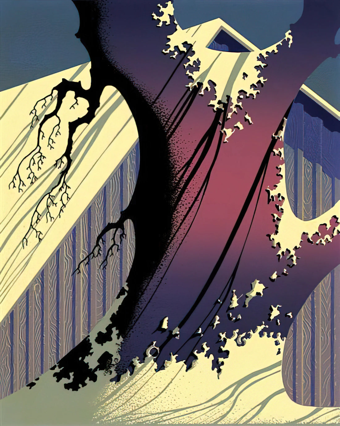 Eyvind Earle Gallery: Exploring the Master of Stylized Landscapes and Light - Mauve Barn by Eyvind Earle
