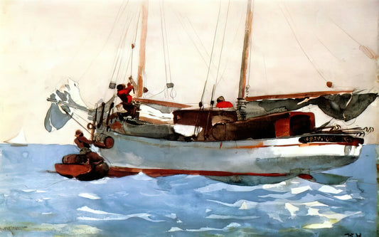 Famous Paintings by Winslow Homer: A Curator's Guide to His Masterpieces - TAKING ON WET PROVISIONS by Winslow Homer