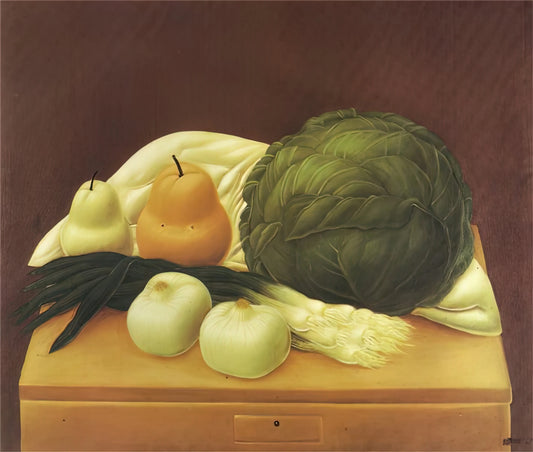 Fernando Botero Acrylic Print: A Collector's Guide to the Master's Monumental Style - KITCHEN TABLE by Fernando Botero