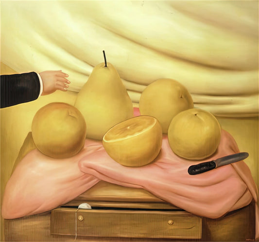 Fernando Botero Paintings: The Monumental World of Colombia's Most Celebrated Artist - STILL LIFE WITH FRUITS by Fernando Botero