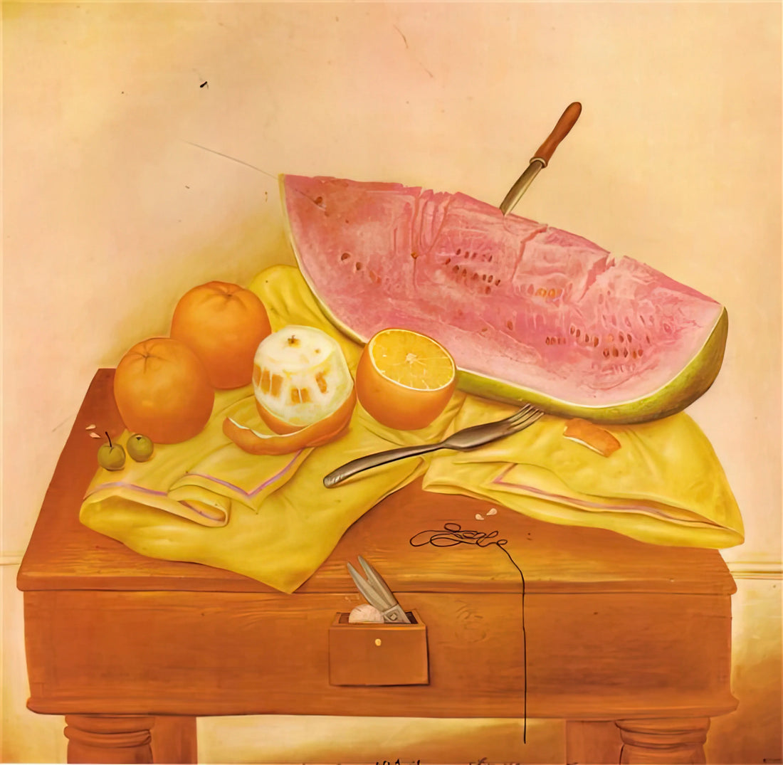 Fernando Botero and Frida Kahlo: A Comparative Study of Two Latin American Art Giants - WATERMELONS AND ORANGES by Fernando Botero