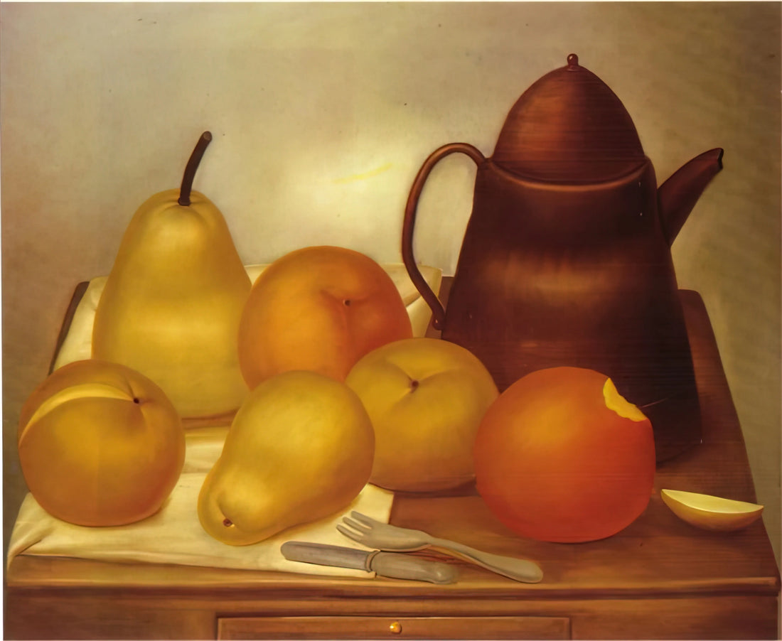 Fernando Botero: The Sculptor Who Redefined Volume and Form in Modern Art - STILL LIFE WITH COFFEE POT by Fernando Botero