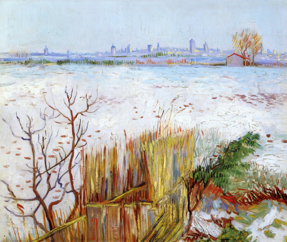Framed Starry Night: The Ultimate Guide to Owning Van Gogh's Masterpiece - Snowy Landscape with Arles in the Background by Vincent van Gogh