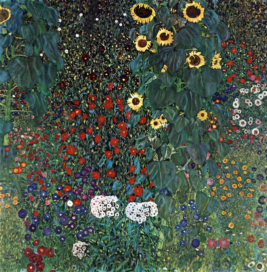 Gustav Klimt IKEA Print: A Collector's Guide to Authenticity, Value, and Artistic Integrity - COUNTRY GARDEN WITH SUNFLOWERS 1906 by Gustav Klimt