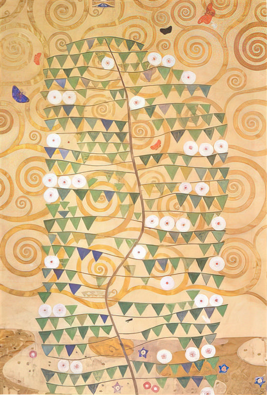 Gustav Klimt Tannenwald Print: A Collector's Guide to the Forest Masterpiece - CARTOON FOR THE FRIEZE OF THE VILLA STOCLET IN BRUSSELS RIGHT PART OF THE TREE OF LIFE 1909 by Gustav Klimt