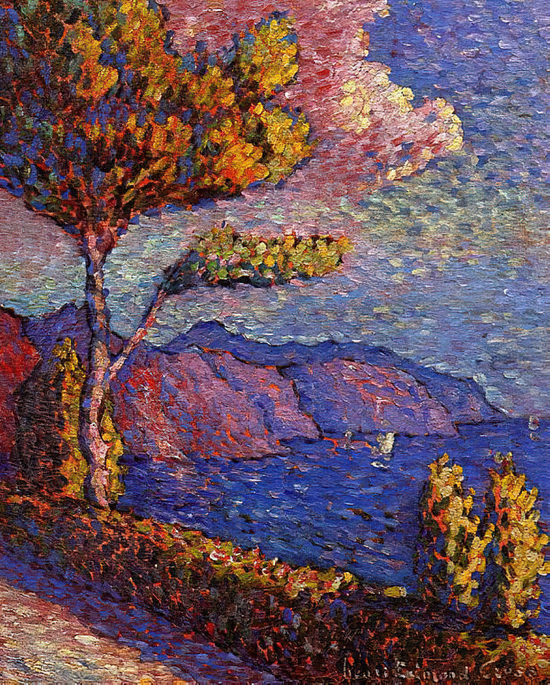 Henri-Edmond Cross Brushed Aluminum Print: A Modernist Masterpiece Reimagined - The Canal near St. Tropez by Henri-Edmond Cross