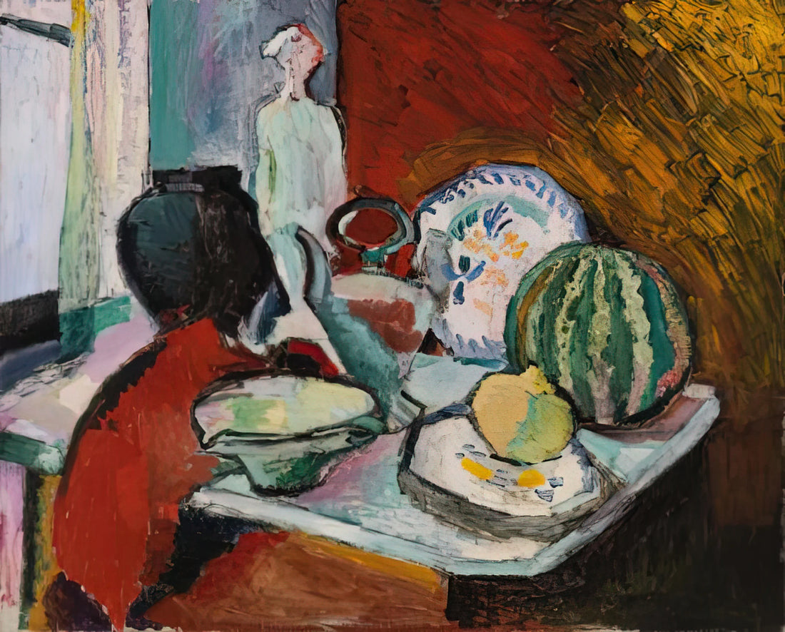 Henri Matisse Famous Artworks: A Curator's Guide to His Iconic Masterpieces - DISHES AND MELON 1907 by Henri Matisse