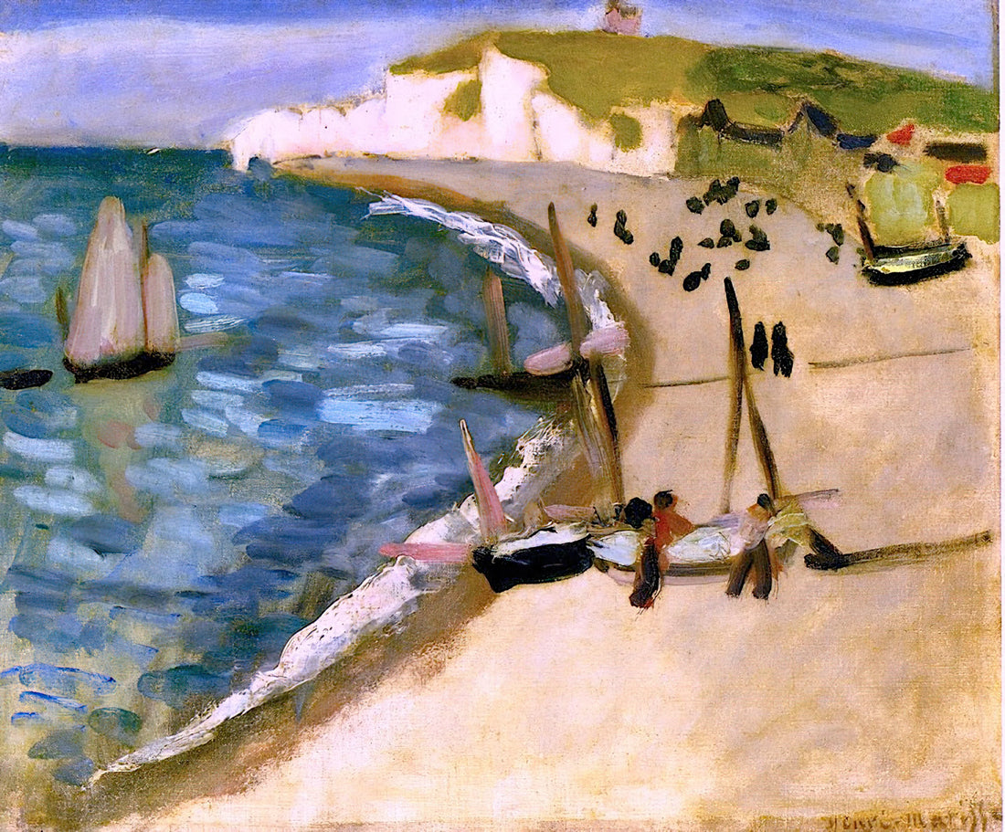 Henri Matisse Flowers Painting: The Master of Color and Botanical Expression - AHT AMONT CLIFFS AT ETRETAT 1921 by Henri Matisse