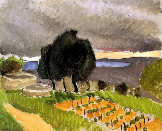 Henri Matisse Work: A Journey Through Color, Form, and Modernist Innovation - LANDSCAPE OF THE MIDI BEFORE THE STORM 1921 by Henri Matisse