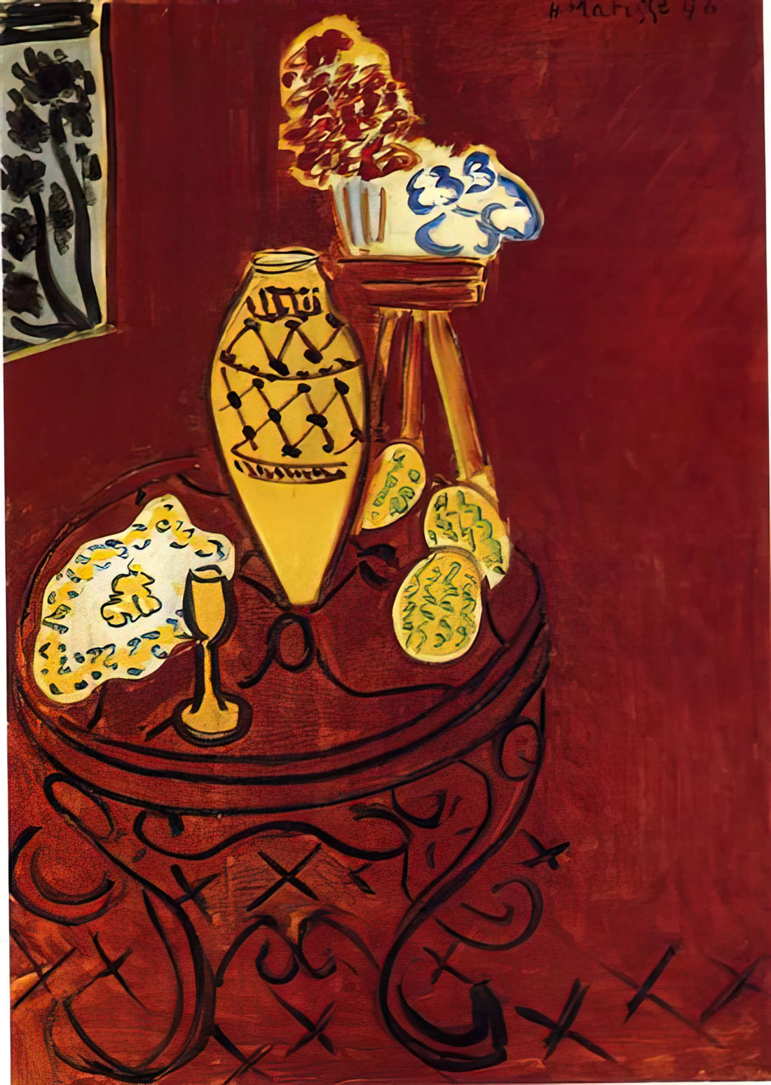 Henri Matisse: The Revolutionary Master of Color and Form - INTERIOR IN VENETIAN RED 1946 by Henri Matisse