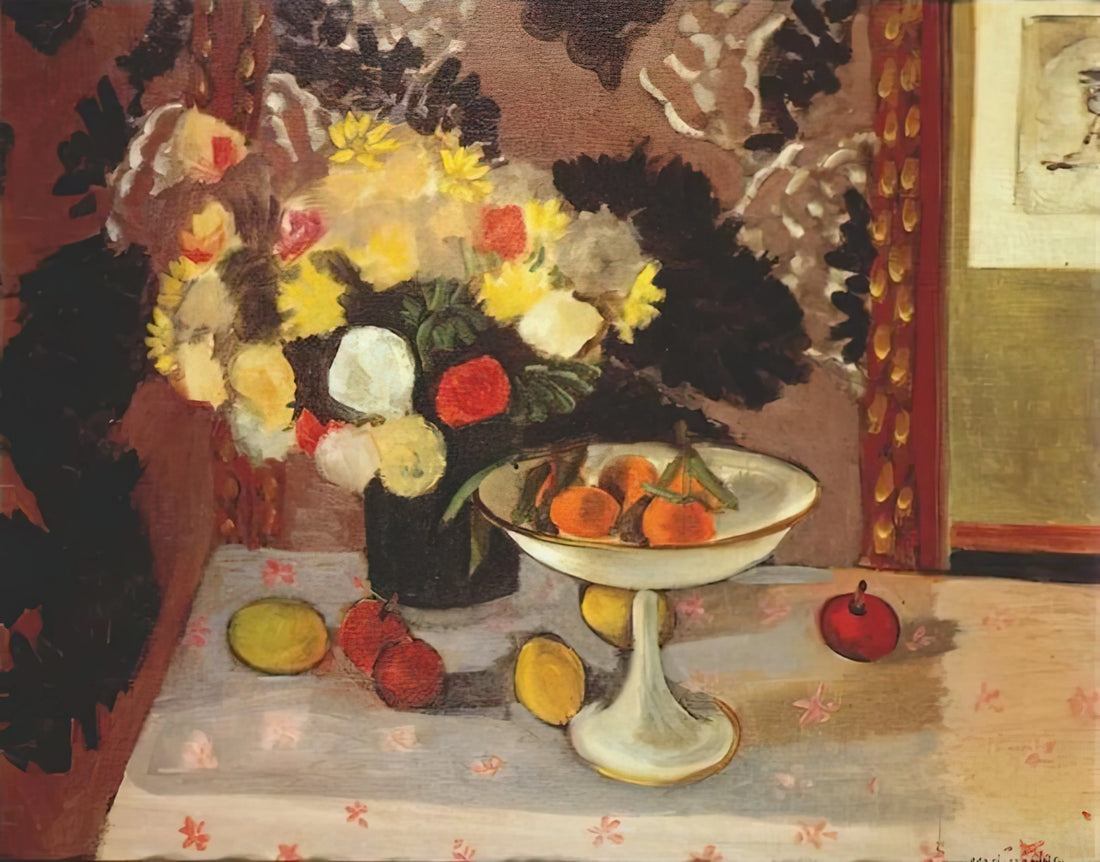 Henri Matisse's 'Jazz' 1947: A Symphony in Cut-Outs and Color - STILL LIFE BOUQUET AND COMPOTIER 1925 by Henri Matisse