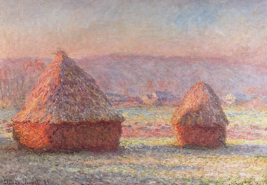 Impression, Sunrise (1872): Claude Monet's Revolutionary Oil on Canvas That Defined a Movement - Grainstacks, White Frost Effect by claude monet
