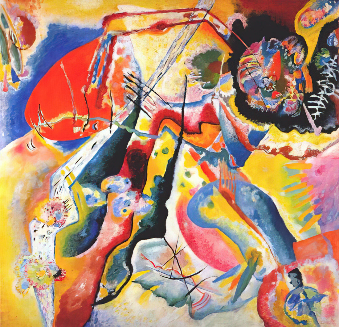 In the Black Square: Decoding Kandinsky's Abstract Revolution - PAINTING WITH RED SPOT 1914 by Wassily Kandinsky