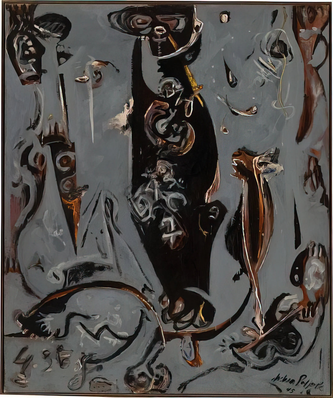 Jackson Pollock Canvas Large: A Collector's Guide to Monumental Drip Paintings - TOTEM LESSON 2 1945 by Jackson Pollock