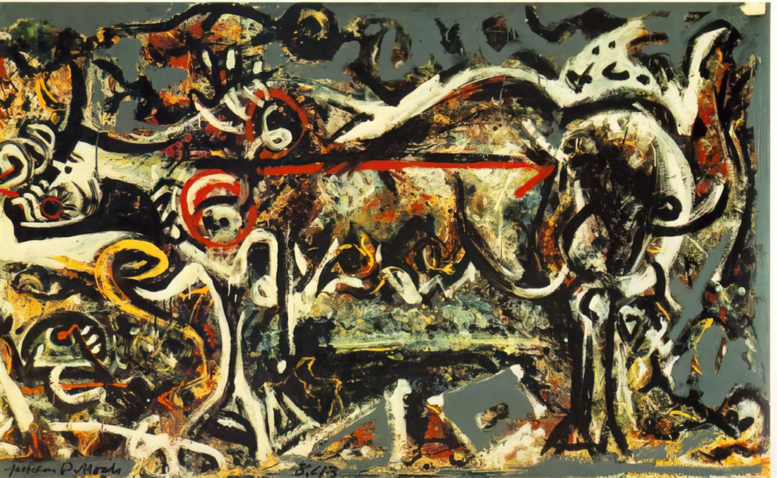 Jackson Pollock's Convergence: A Masterpiece of Abstract Expressionism on Canvas - THE SHE WOLF by Jackson Pollock