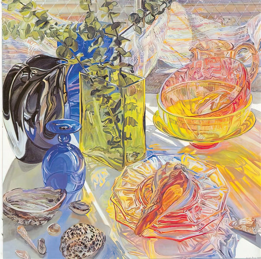 Janet Fish Reproductions: Capturing the Luminous Still Life in Museum-Quality Prints - GLASS AND SHELLS 1990 by Janet Fish