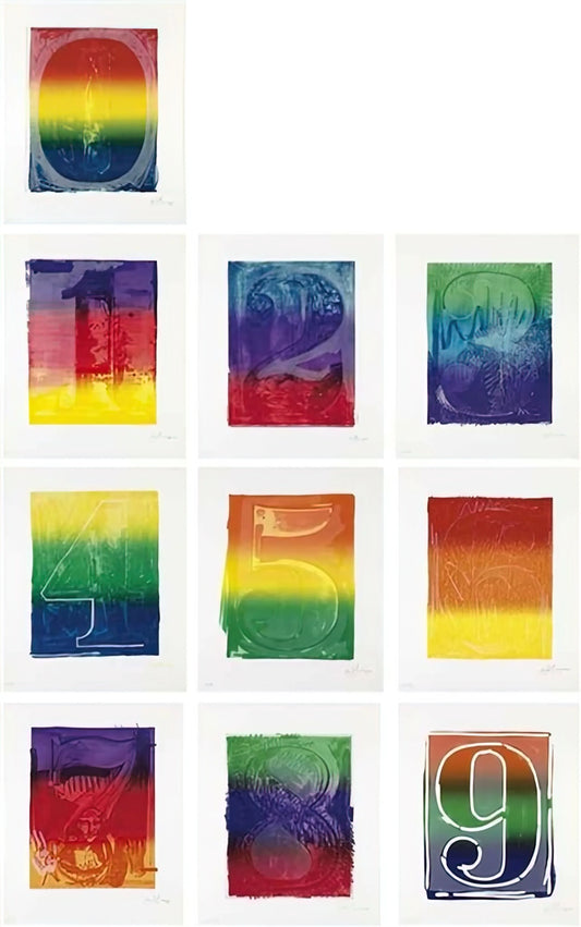 Jasper Johns New Paintings: A Contemporary Analysis of the Master's Recent Work - COLOR NUMERAL SERIES ULAE 59 68 1969 by Jasper Johns
