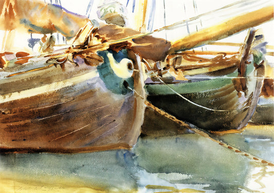 John Singer Sargent Complete Paintings: A Comprehensive Guide to the Master's Oeuvre - Boats, Venice by John Singer Sargent
