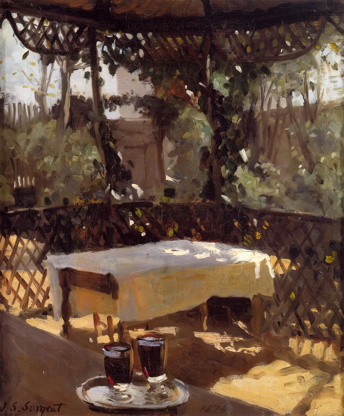 John Singer Sargent Self Portrait: A Master's Introspective Gaze - Two Wine Glasses by John Singer Sargent