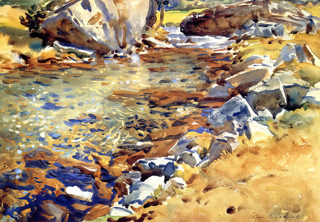 John Singer Sargent: The Later Portraits – A Master's Evolving Vision - Brook among Rocks by John Singer Sargent