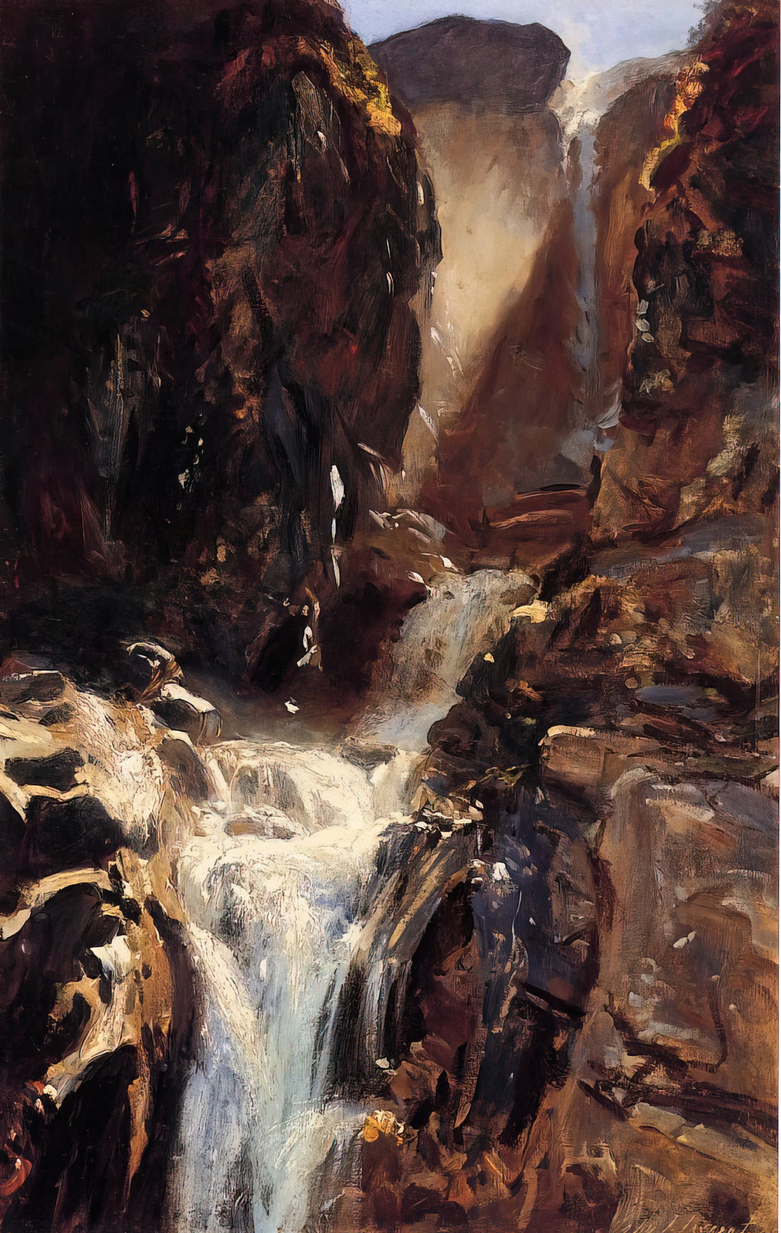 John Singer Sargent's Triumph of Religion: A Masterpiece of Symbolism and Controversy - A Waterfall by John Singer Sargent