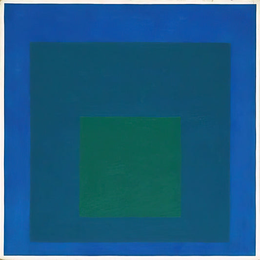 Josef Albers Framed Canvas Print: A Collector's Guide to Homage to the Square - STUDY FOR HOMAGE TO THE SQUARE BEAMING 1963 by Josef Albers