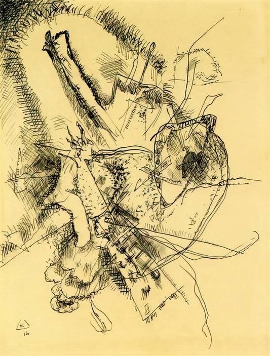 Kandinsky Canvas Art: A Journey into Abstract Expressionism and Modern Mastery - DRAWING FOR ETCHING II 1916 by Wassily Kandinsky