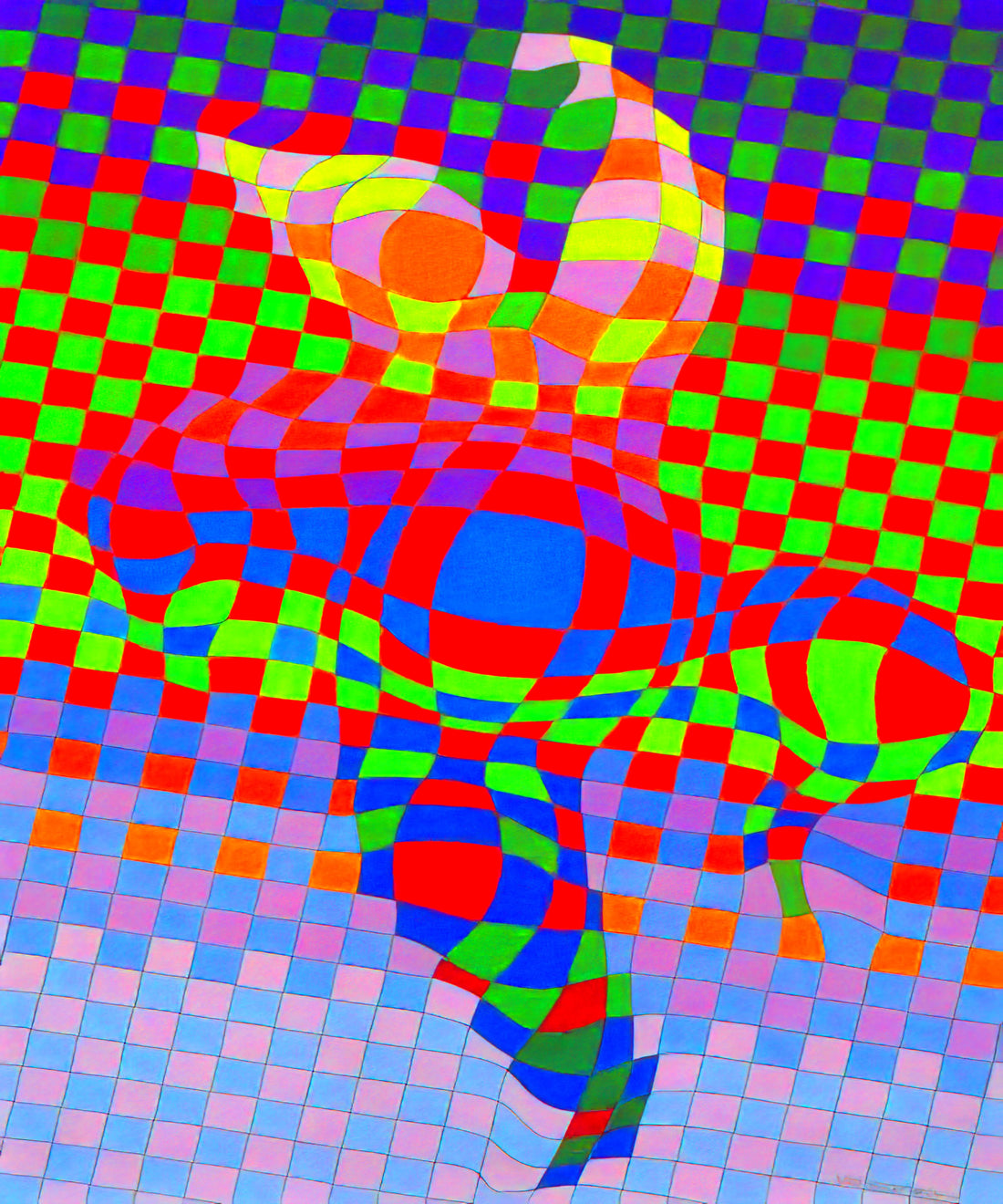 Karya Victor Vasarely: Menguak Warisan Optik dan Geometri Sang Bapak Seni Op - Harlequin by Victor Vasarely