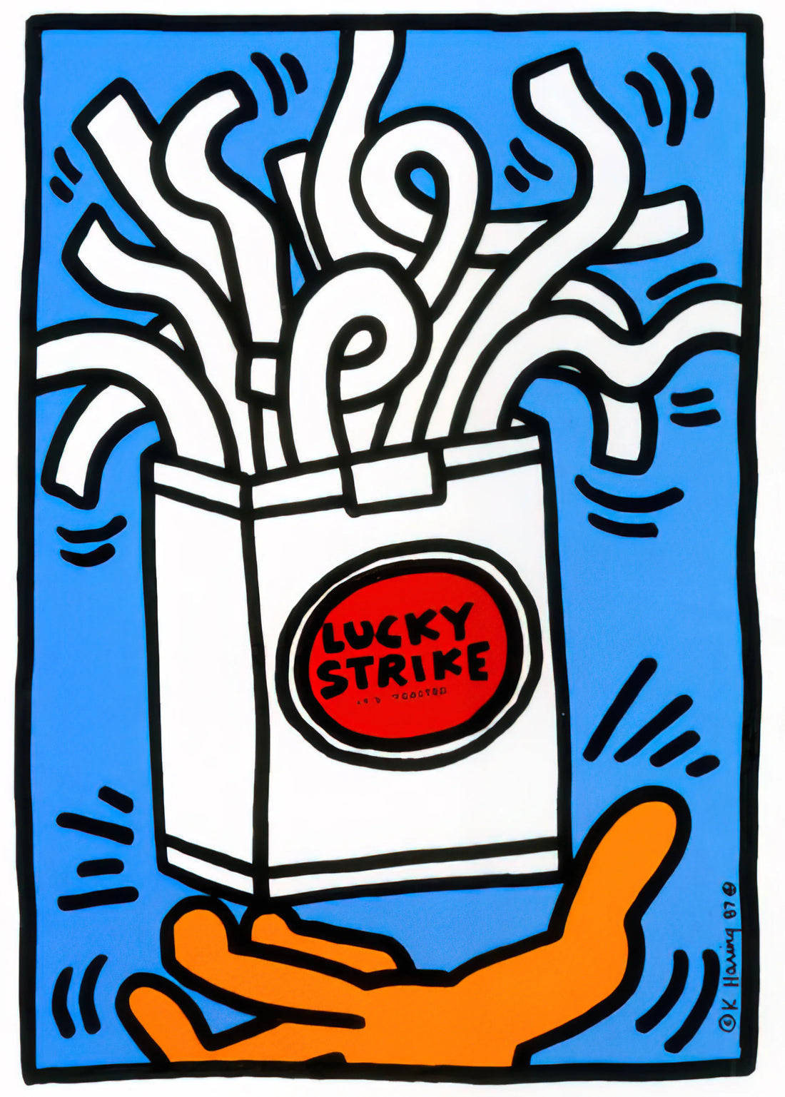 Keith Haring 3D: Exploring the Artist's Legacy in Sculpture and Digital Dimensions - LUCKY STRIKE 1987 by Keith Haring