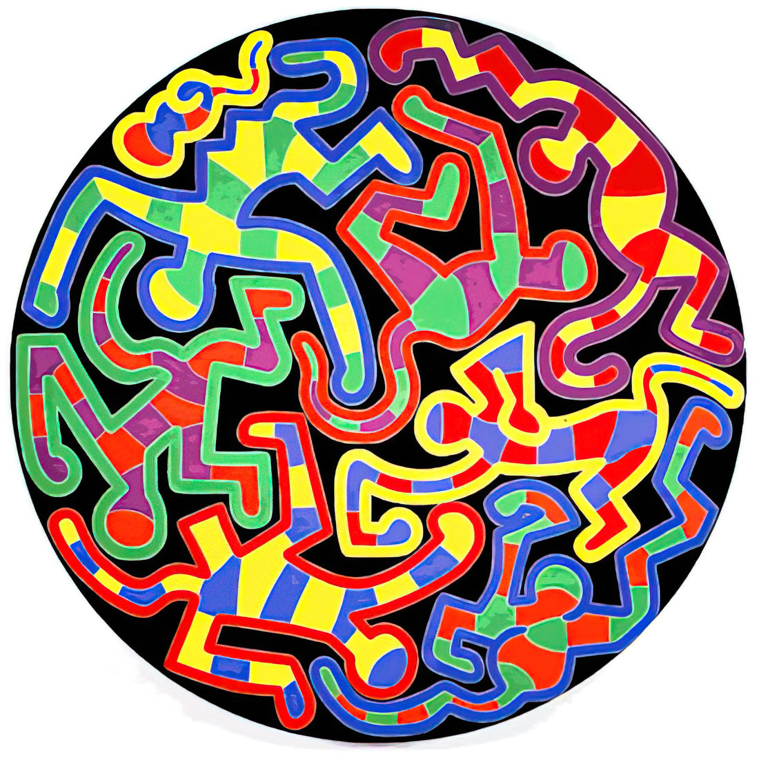 Keith Haring AIDS Art: Activism, Iconography & Legacy in Contemporary Prints - MONKEY PUZZLE 1988 by Keith Haring