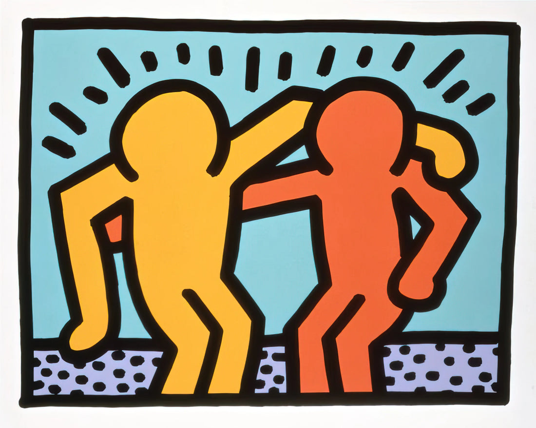 Keith Haring Framed Prints: A Collector's Guide to Iconic Pop Art - BEST BUDDIES 1990 by Keith Haring