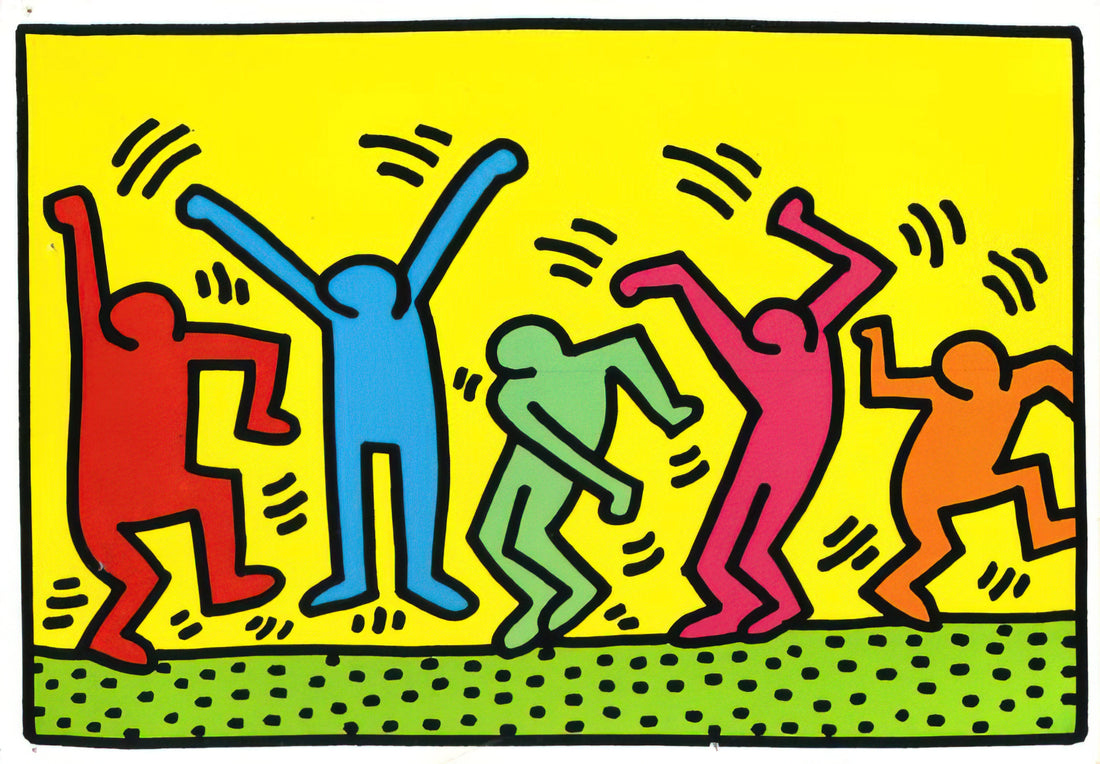 Keith Haring Medusa: Decoding the Mythological Motif in Street Art Iconography - UNTITLED DANCE 1987 by Keith Haring
