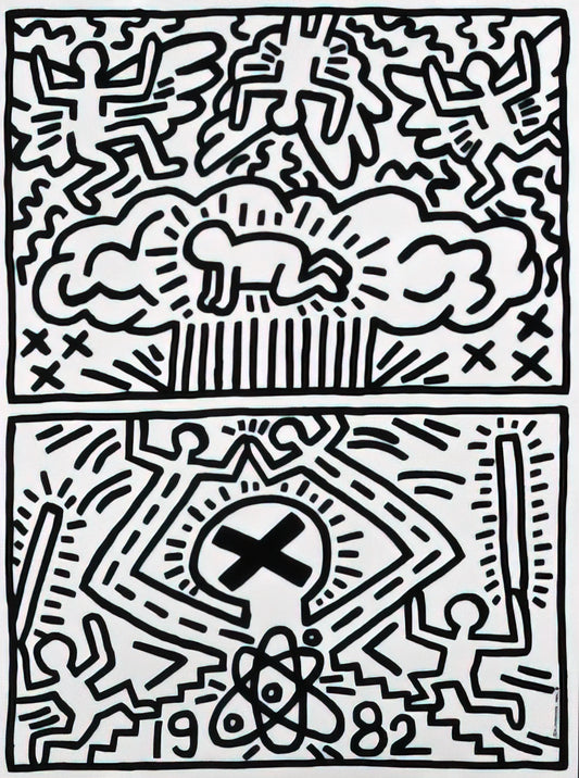 Keith Haring Print Framed: A Guide to Collecting and Displaying Iconic Pop Art - ANTI NUCLEAR RALLY 1982 by Keith Haring