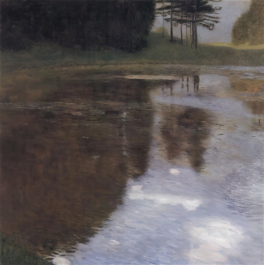 Klimt The Kiss Canvas: A Masterpiece of Golden Symbolism and Modern Romance - QUIET POND IN THE PARK OF APPEAL by Gustav Klimt