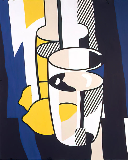 Large Roy Lichtenstein Prints: A Collector's Guide to Pop Art Masterpieces - GLASS AND LEMON IN A MIRROR 1974 by Roy Lichtenstein