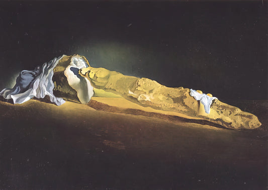 Lincoln Dali Painting: Decoding Salvador Dalí's Optical Illusion Masterpiece - ORDINARY FRENCH LOAF WITH TWO FRIED EGGS by Salvador Dali