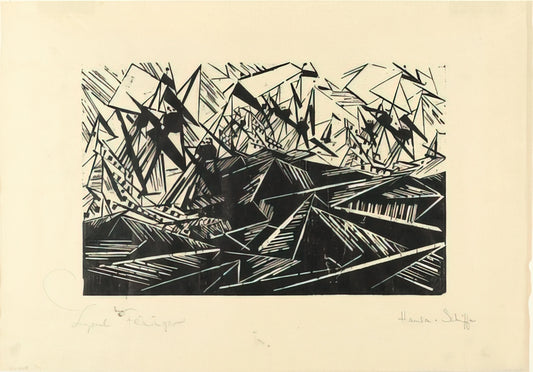 Lyonel Feininger Canvas: The Architectural Poetry of a Modernist Master - HANSEATIC SHIPS HANSASCHIFFE 1919 by Lyonel Feininger