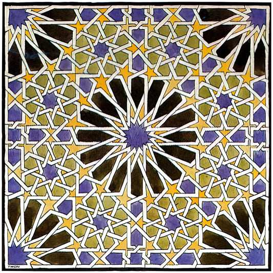 M.C. Escher Tickets: A Guide to Experiencing the Master of Impossible Worlds - MURAL MOSAIC IN THE ALHAMBRA by MC Escher