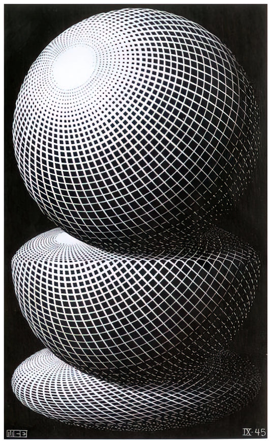 MC Escher 29 Master Prints: A Collector's Guide to the Definitive Series - THREE SPHERES I SCHEME by MC Escher