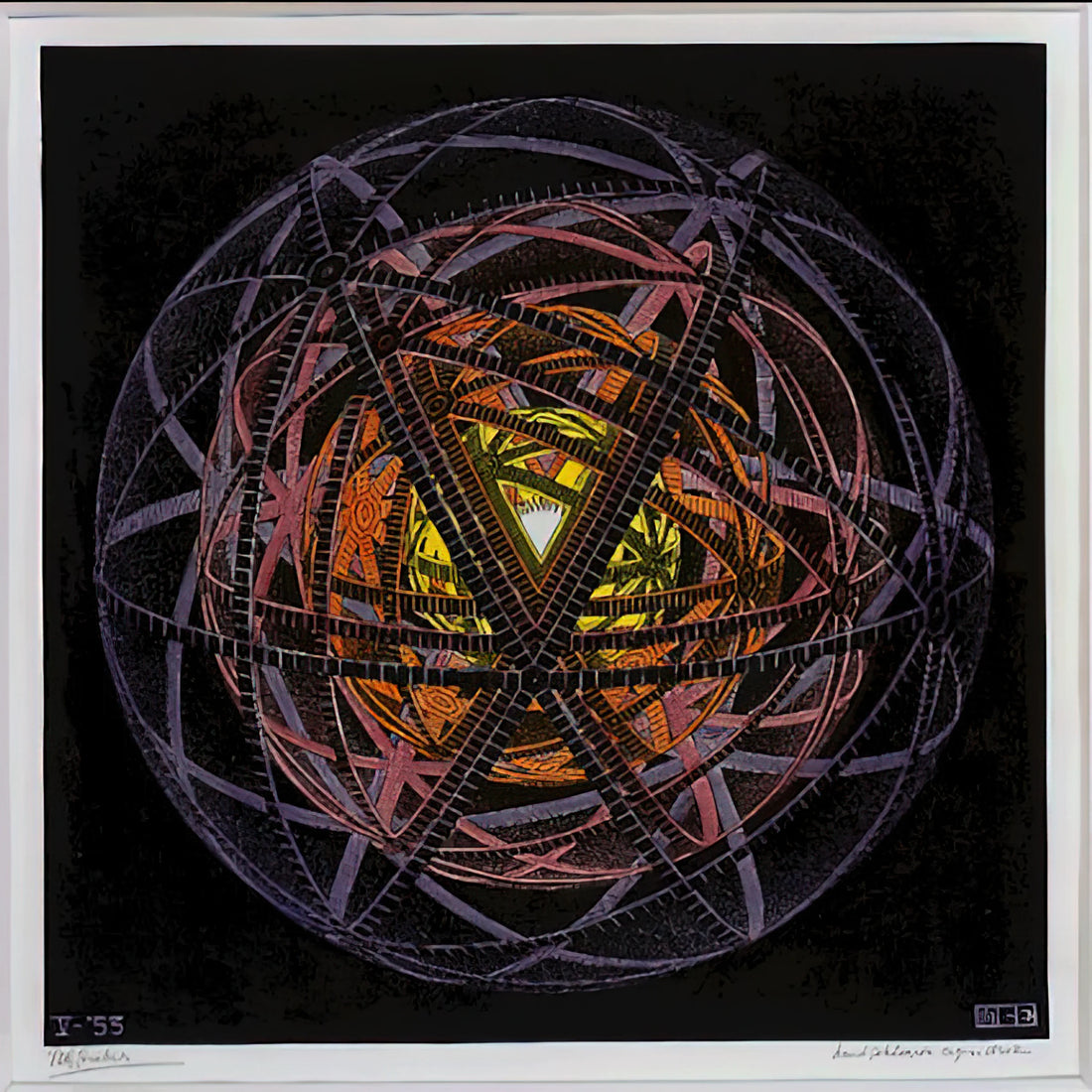 MC Escher Original for Sale: A Collector's Guide to Authentic Prints - CONCENTRIC RINDS COLOUR by MC Escher